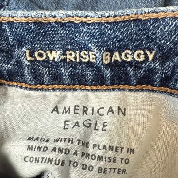 American Eagle Low-Rise Baggy Jeans Womens 2 Regular Denim Pants Boho Festival - Picture 4 of 9